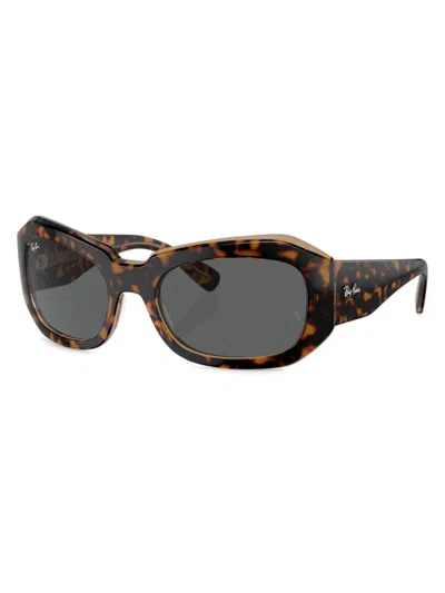 Ray Ban Women's Beate Pillow 56mm Wrap Sunglasses In Brown