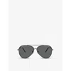 Ray Ban Ray-ban Womens Black Rbr0101s Aviator Reverse Metal Sunglasses In Black