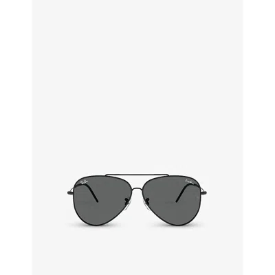 Ray Ban Ray-ban Womens Black Rbr0101s Aviator Reverse Metal Sunglasses