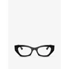 Ray Ban Womens Black Rx7330 Zena Round-frame Acetate Optical Glasses In Black