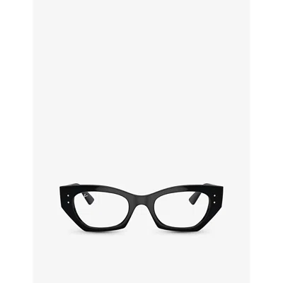 Ray Ban Womens Black Rx7330 Zena Round-frame Acetate Optical Glasses