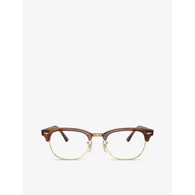 Ray Ban Ray-ban Womens Brown Rx5154 Clubmaster Square-frame Acetate Optical Glasses