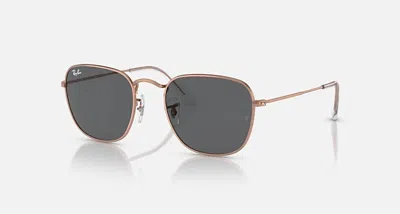 Ray Ban Women's Frank Sunglasses Polished Frame In Rose Gold/ Dark Grey In Brown
