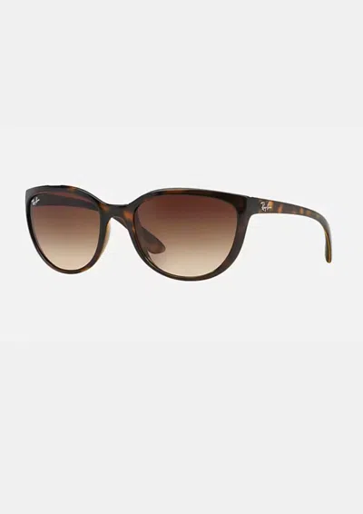 RAY BAN WOMEN'S IRREGULAR RB4167 710/13 SUNGLASSES IN POLISHED LIGHT HAVANA/BROWN