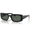 Ray Ban Sunglasses Unisex Kiliane Bio-based - Black Frame Green Lenses 54-21 In Black