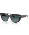 Ray Ban Doreen Sunglasses Dark Havana On Transparent Multicolor Frame Blue Lenses Polarized 52-20 In Dark Havana On Transparent Multicolor