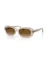Ray Ban Rb2221 Sunglasses Transparent Beige Frame Brown Lenses Polarized 55-18 In Neutral