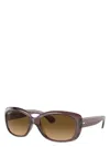 Ray Ban Jackie Ohh Transparent Sunglasses Transparent Dark Brown Frame Brown Lenses Polarized 58-17 In Brown