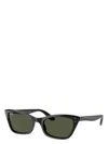 Ray Ban Lady Burbank Sunglasses Black Frame Green Lenses 55-20 In Black