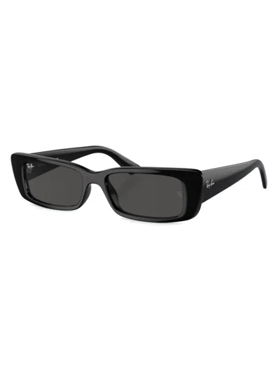 Ray Ban Women's Rb4425 54mm Teru Rectangular Sunglasses In Black/gray Solid