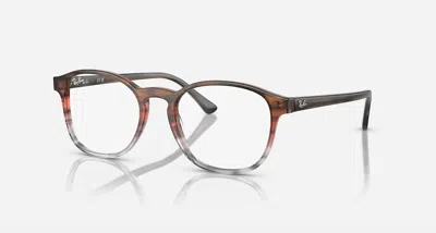 Ray Ban Women's Rb5417 8251 Phantos Eyeglasses In Polished Striped Brown & Red In Multi