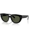 Ray Ban Doreen Sunglasses Black Frame Green Lenses 52-20 In Black