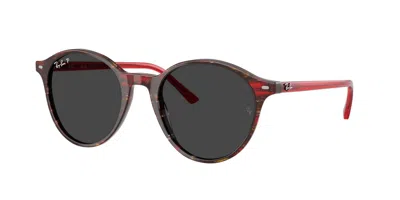 Ray Ban Unisex Polarized Bernard Sunglasses, Rb2230 In Transparent Shade Fantasy Red