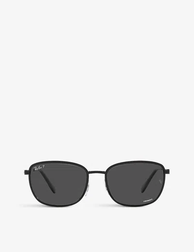 Ray Ban Ray-ban Womens Black 0rb3705 Square-frame Metal Sunglasses