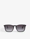 Ray Ban Chris Rb4187 Square-frame Rubber Sunglasses In Black