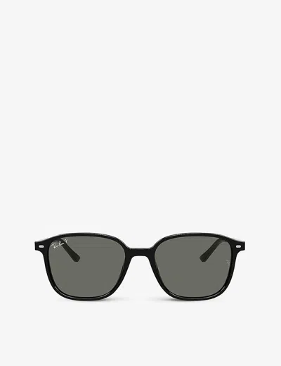 Ray Ban Rb2193 Leonard Acetate Square-frame Sunglasses In Black