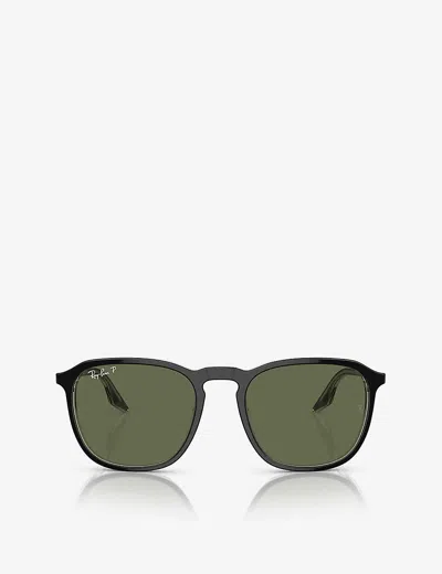Ray Ban Ray-ban Womens Black Rb2203 Square-frame Acetate Sunglasses