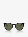 Ray Ban Rb2204 919/58 Round Polarized Sunglasses In Black