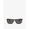 Ray Ban Womens Rb2216 Rectangle-frame Acetate Sunglasses Black
