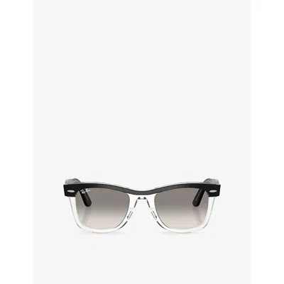 Ray Ban Womens Black Rb2240 Wayfarer Rectangle-frame Acetate Sunglasses In Purple