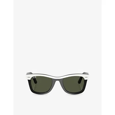Ray Ban Womens Black Rb2240 Wayfarer Rectangle-frame Acetate Sunglasses In Pink