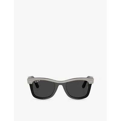 Ray Ban Womens Black Rb2240 Wayfarer Rectangle-frame Acetate Sunglasses In Pink