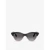 Ray Ban Womens Rb2341 Polarised Clubmaster Way Square-frame Propionate Sunglasses Black