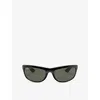 Ray Ban Womens Black Rb3546 Phantos-frame Metal Sunglasses