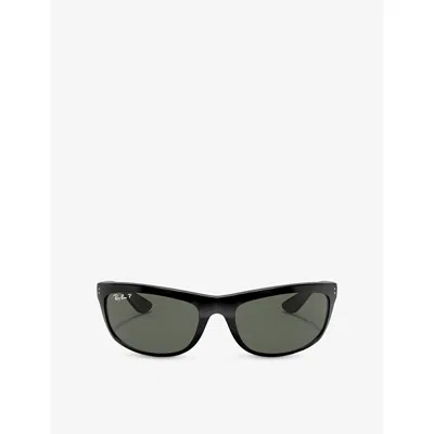 Ray Ban Womens Black Rb3546 Phantos-frame Metal Sunglasses
