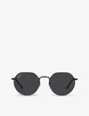 Ray Ban Rb3565 Jack Hexagonal-frame Metal And Acetate Sunglasses In Black