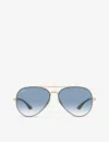 Ray Ban Ray-ban Womens Black Rb3675 Pilot-frame Metal Sunglasses In Black