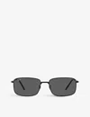 Ray Ban Ray-ban Womens Black Rb3717 Rectangle-frame Branded-lens Metal Sunglasses In Black