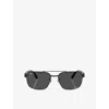 Ray Ban Womens Rb3751ch Square-frame Metal Sunglasses Black In Black