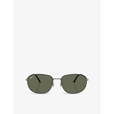 Ray Ban Womens Black Rb3754 Pillow-frame Metal Sunglasses