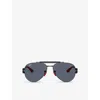 Ray Ban Womens Black Rb3762m Scuderia Ferrari Aviator-frame Acetate Sunglasses
