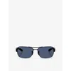 Ray Ban Womens Black Rb3763m Scuderia Ferrari Square-frame Acetate Sunglasses