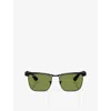 Ray Ban Womens Black Rb3875 Wayfarer Deluxe Square-frame Metal Sunglasses