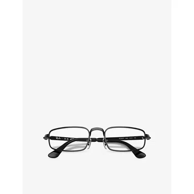 Ray Ban Womens Black Rb3927v Rectangle-frame Metal Optical Glasses In Transparent