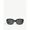Ray Ban Rb4101 Jackie Ohh Rectangle-frame Sunglasses In Black