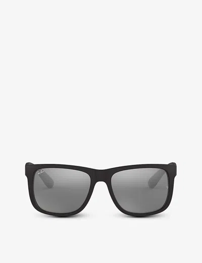 RAY BAN WOMENS BLACK RB4165 JUSTIN RECTANGULAR SUNGLASSES,62125698