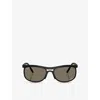 Ray Ban Womens Black Rb4452ch Chromance Square-frame Peek Sunglasses