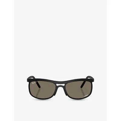 Ray Ban Womens Black Rb4452ch Chromance Square-frame Peek Sunglasses