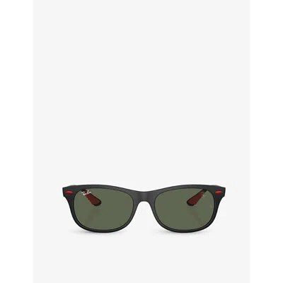 Ray Ban Ray-ban Womens Black Rb4607m Scuderia Ferrari Collection Square-frame Acetate Sunglasses