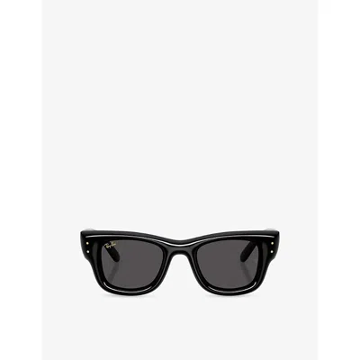 Ray Ban Womens Black Rb4940 Wayfarer Puffer Square-frame Nylon Sunglasses In Red