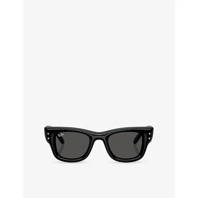 Ray Ban Womens Black Rb4940b Wayfarer Puffer Square-frame Acetate Sunglasses In White