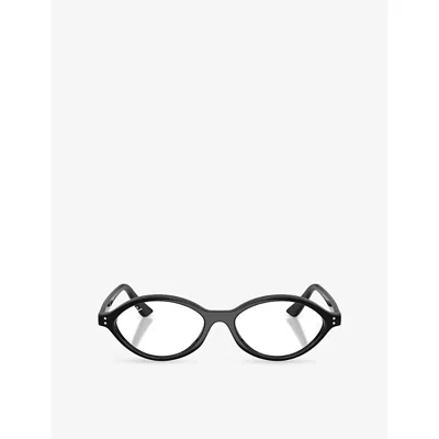 Ray Ban Womens Black Rb7265 Oval-frame Acetate Optical Glasses