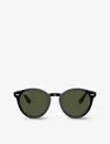 Ray Ban Ray-ban Womens Black Rb7680s Larry Round-frame Acetate Sunglasses In Black