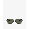 Ray Ban Womens Black Rb8336m Scuderia Ferrari Square-frame Metal Sunglasses