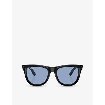 RAY BAN WOMENS BLACK RBR0502S WAYFARER REVERSE SQUARE-FRAME INJECTED SUNGLASSES
