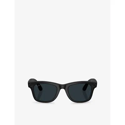 Ray Ban Womens Black Rw4012 Wayfarer Square-frame Meta Ai Glasses